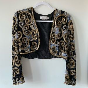 Adrianna Papell matador beaded evening jacket